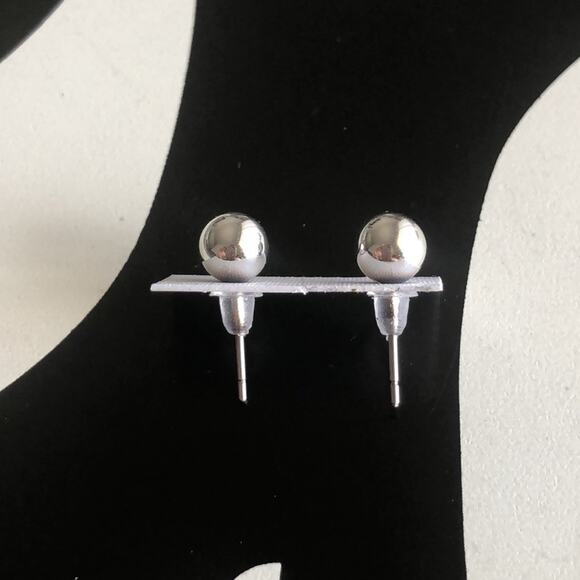 4 for $20 Small Silver Ball Stud Earrings - Picture 3 of 3